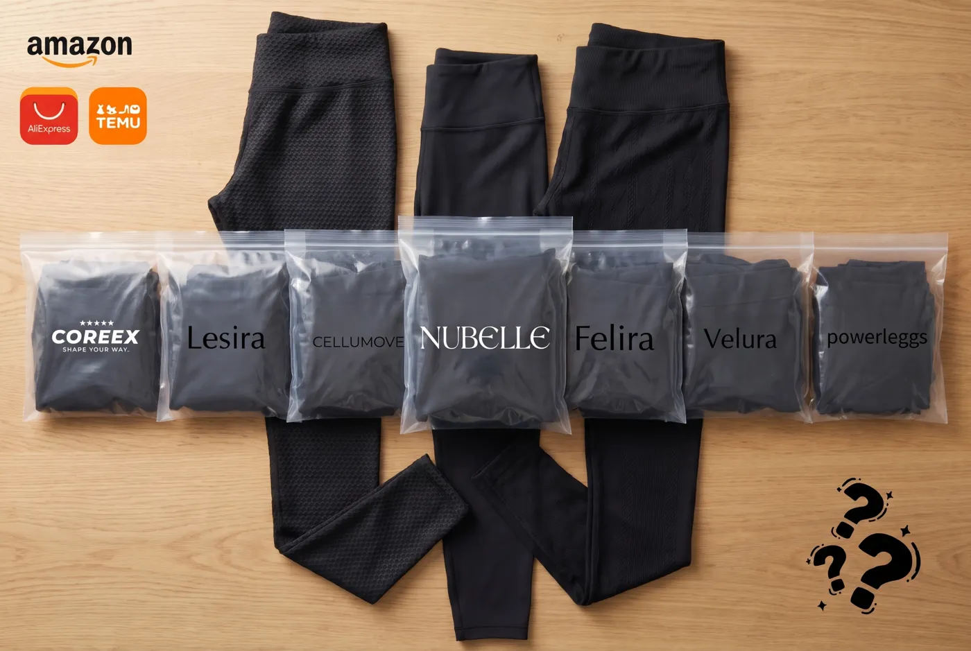 Kompressionsleggings von COREEX, Lesira, Cellumove, NUBELLE, Felira, Velura und powerleggs im Vergleich
